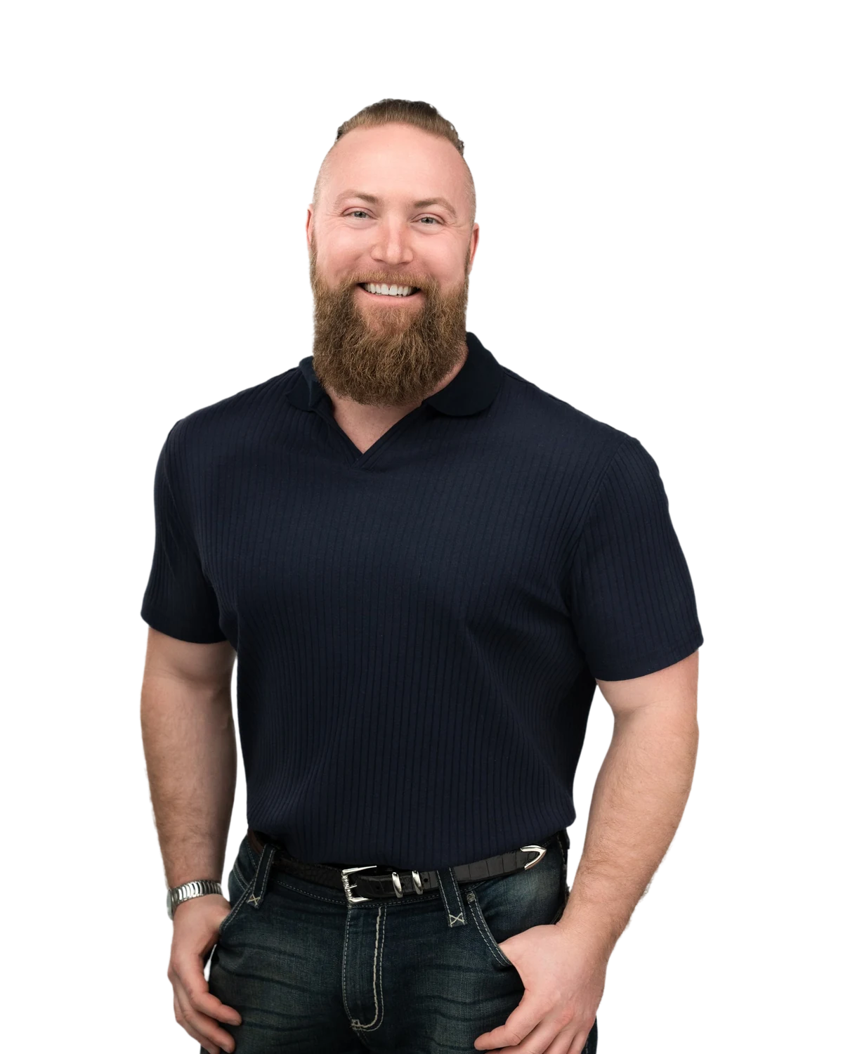 Garrett Di Biase smiling, standing with his hands in his pockets